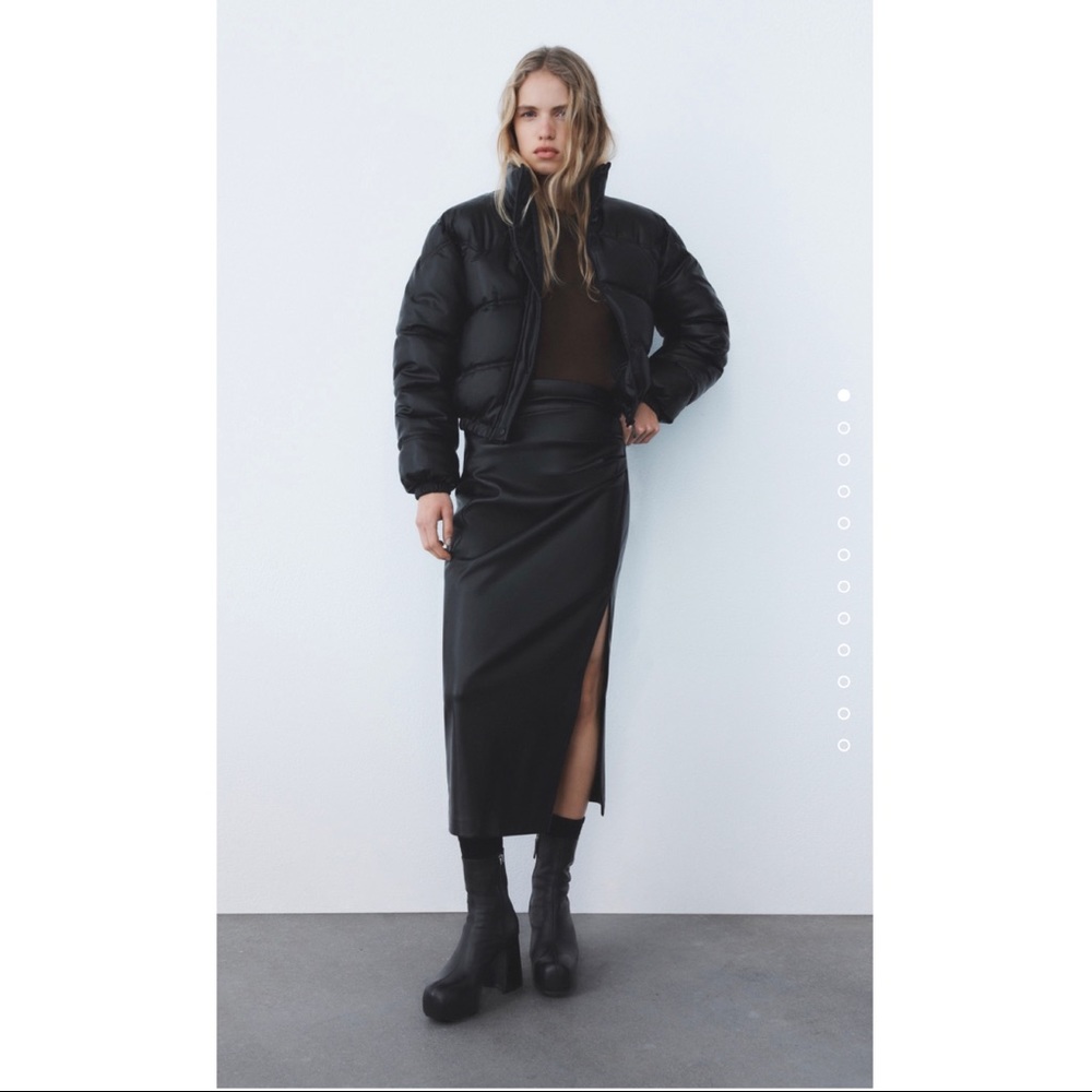 Sold Out NWT Zara Faux Black Leather Pencil Skirt, Size Medium